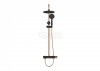 INVENA - Deszczownia z baterią natryskową MOONLIGHT Black/Rose Gold Czarny/Rożowe Złoto  AU-77-014-V